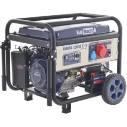 BullMach AMBRA 12000 E-3 - Benzin-Stromerzeuger mit Rädern mit AVR-Regelung 8.5 kW - Dauerleistung 7.8 kW - 400V
