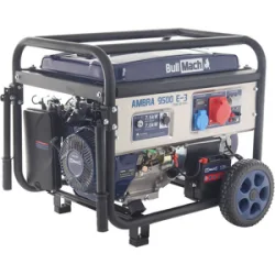 BullMach AMBRA 9500 E-3 - Benzin-Stromerzeuger mit Rädern mit AVR-Regelung 7.5 kW - Dauerleistung 7 kW - 400V