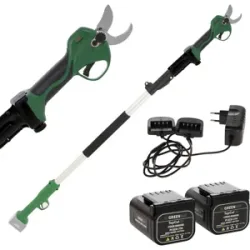 GreenBay TopCut 40  - Akku-Baumschere auf Verlängerungsschaft - 2x 21V 4Ah - 150/210 cm - Schnittdurchmesser max. 40 mm