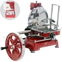 BERKEL B114 rot - Schwungrad Aufschnittmaschine - Messer aus verchromtem Stahl 320 mm