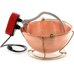Elektrischer Rührtopf für Polenta NuovaFac Cuoca Automatica aus gehämmertem Kupfer, Rundboden 6L - 5W