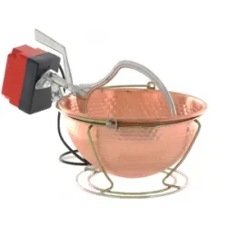 Elektrischer Rührtopf für Polenta  NuovaFac Cuoca Automatica aus gehämmertem Kupfer, Rundboden 6L - 24W