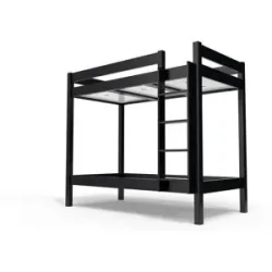 ABC MEUBLES Etagenbett 2 Plätze 90x190 rechts Skala Holz ABC - Schwarz