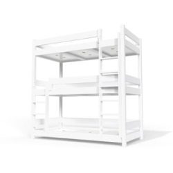 ABC MEUBLES Etagenbett 3 Plätze 90X190 holz ABC - Weiß