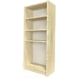 ABC MEUBLES Bücherregal aus Holz - Roh (ohne Lack)