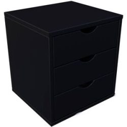 ABC MEUBLES 3-Schubladencontainer - Schwarz