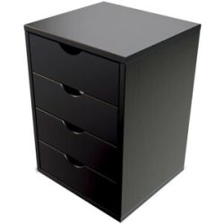 ABC MEUBLES Schubladencontainer mit 4 Schubladen - Schwarz