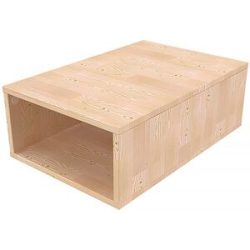 ABC MEUBLES Aufbewahrungswürfel Holz 75x50 cm - Roh (ohne Lack)