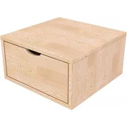 ABC MEUBLES Aufbewahrungswürfel Holz 50x50 cm + Schublade - Roh (ohne Lack)