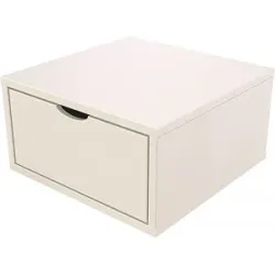 ABC MEUBLES Aufbewahrungswürfel Holz 50x50 cm + Schublade - Weiß