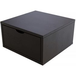 ABC MEUBLES Aufbewahrungswürfel Holz 50x50 cm + Schublade - Schwarz