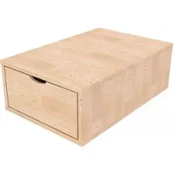 ABC MEUBLES Aufbewahrungswürfel Holz 75x50 cm + Schublade - Roh (ohne Lack)