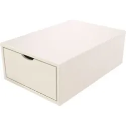 ABC MEUBLES Aufbewahrungswürfel Holz 75x50 cm + Schublade - Weiß