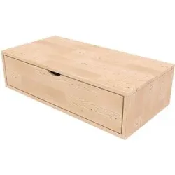ABC MEUBLES Aufbewahrungswürfel Holz 100x50 cm + Schublade - Roh (ohne Lack)