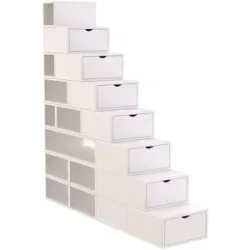 ABC MEUBLES Treppenregal 200 cm - Weiß
