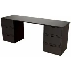 ABC MEUBLES Schreibtisch aus massivholz 6 Schubladen Würfel - Schwarz