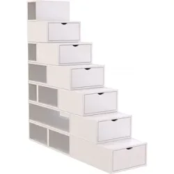 ABC MEUBLES Treppenregal 175 cm - Weiß