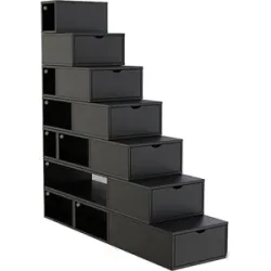 ABC MEUBLES Treppenregal 175 cm - Schwarz