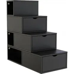 ABC MEUBLES Treppenregal 100 cm - Schwarz