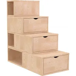 ABC MEUBLES Treppenregal 100 cm - Roh (ohne Lack)