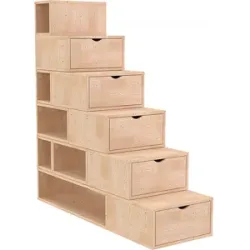 ABC MEUBLES Treppenregal 150 cm - Roh (ohne Lack)