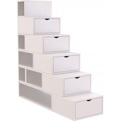 ABC MEUBLES Treppenregal 150 cm - Weiß