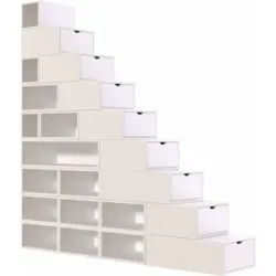 ABC MEUBLES Treppenregal 225 cm - Weiß