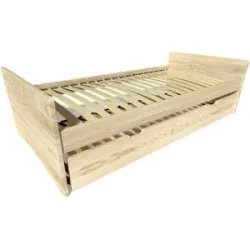 ABC MEUBLES Ausziehbett 80x200 ABC aus Massivholz - Roh (ohne Lack)