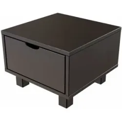 ABC MEUBLES Nachttisch holz Cube + Schublade - Schwarz