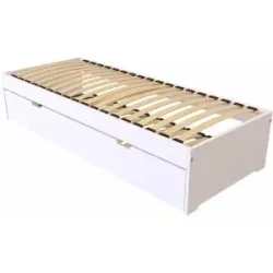 ABC MEUBLES Ausziehbett 70x190 Malo aus Massivholz - Weiß