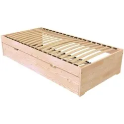 ABC MEUBLES Ausziehbett 80x200 Malo aus Massivholz - Roh (ohne Lack)