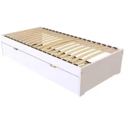 ABC MEUBLES Ausziehbett 80x190 Malo aus Massivholz - Weiß