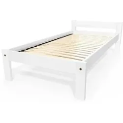 ABC MEUBLES Bett 90x190 Simply aus Buche - Weiß