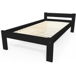 ABC MEUBLES Bett 90x190 Simply aus Buche - Schwarz