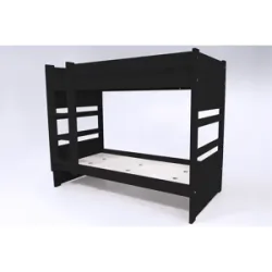 ABC MEUBLES Etagenbett 2 Sitzer 90x190 teilbar Holz Duo - Schwarz