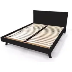 ABC MEUBLES Skandinavisches Bett Viking 140x200 aus Massivholz - Schwarz