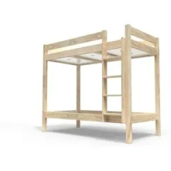 ABC MEUBLES Etagenbett 2 Plätze 90x190 rechts Skala Holz ABC - Roh (ohne Lack)