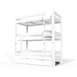 ABC MEUBLES Etagenbett 4 Plätze 90X190 holz ABC - Weiß