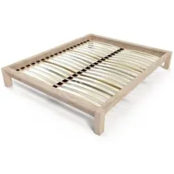 ABC MEUBLES Holzbett 160x200 King Solid - Roh (ohne Lack)