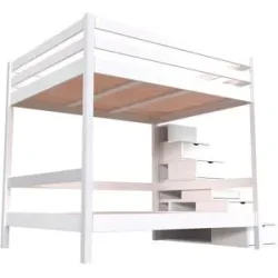 ABC MEUBLES Doppelstockbett Sylvia 160x200 - Weiß