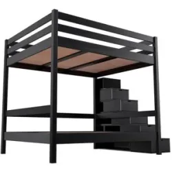 ABC MEUBLES Doppelstockbett Sylvia 160x200 - Schwarz