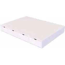 ABC MEUBLES Doppelbett mit stauraum Cube - 140x200 - Weiß