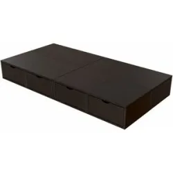 ABC MEUBLES Bett mit Schubladen 90x200 Würfel - Schwarz