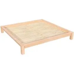 ABC MEUBLES Kingsize Bett 200x200 Massivholz - Roh (ohne Lack)