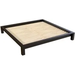 ABC MEUBLES Kingsize Bett 200x200 Massivholz - Schwarz