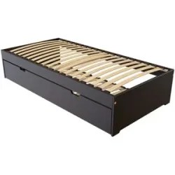 ABC MEUBLES Ausziehbett 90x200 Malo aus Massivholz - Schwarz