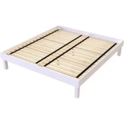 ABC MEUBLES Queensize Bett 180x200 Massivholz Komfort - Weiß