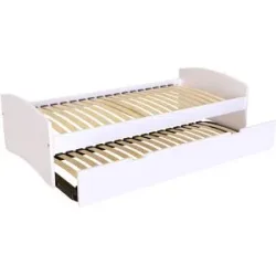 ABC MEUBLES Ausziehbett 90x200 Happy aus Massivholz - Weiß