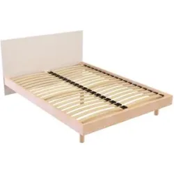 ABC MEUBLES, ABC MEUBLES Skandinavisches Bett Viking 140x200 aus Massivholz - Weißer / natürlicher Lack