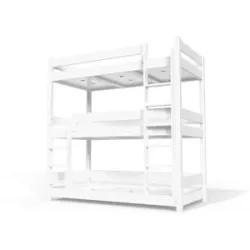 ABC MEUBLES Etagenbett 3 Plätze 80X190 holz ABC - Weiß